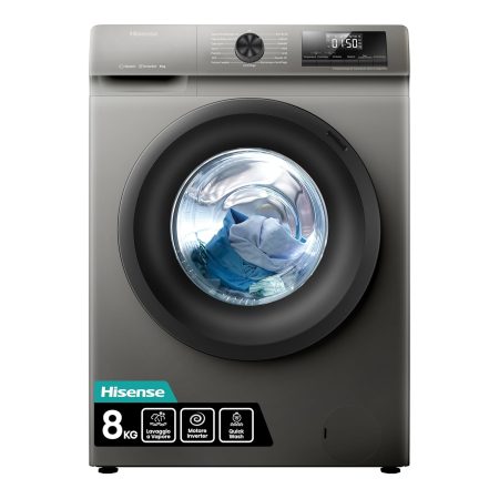 Hisense Wfqp8014Evmt Lavatrice 8Kg 1400 Giri Funzione Vapore Classe A Colore Silver